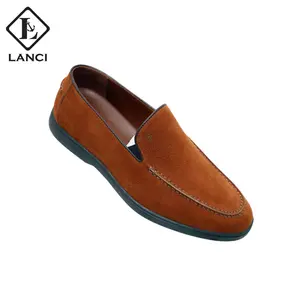 LANCI 공장 가죽 신발 제조업체 슬립 스웨이드 신발 남성 여름 로퍼 신발 남성용