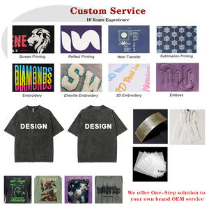 免费样品100% 棉男士超大酸洗t恤230克复古风格重平面设计定制标志实心图案 - Product Image 4