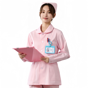 Uniformes de gommage classiques de qualité supérieure pour femmes ensembles de soins infirmiers à col de poupée Durable pour uniformes de beauté d'hôpital de Salon de pédiatrie - Product Image 2