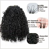 Extensions de cheveux humains bouclés crépus au crochet, boucles en boucle, nœuds au crochet, effet plumeux