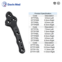 Plaques osseuses en titane Davin Med Veterinary TPLO Locking Plate 2.0/2.4/2.7/3.5mm, implants orthopédiques pour la stabilisation du genou canin