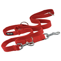Laisse de chien à double fermoir réglable de 1 pouce de large en toile de coton Laisse de chien multifonctionnelle européenne à 6 voies