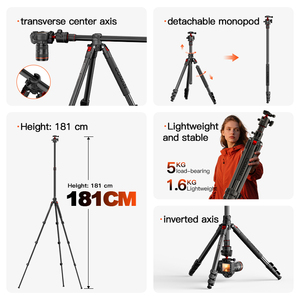 COMAN KX3939MINI A32 <strong>Camera</strong> <strong>Tripod</strong> Aluminum <strong>Tripod</strong> Detachable Monopod Horizontal <strong>Tripod</strong> With Ball Head 1810mm - Product Image 5