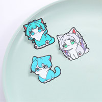Broche en émail chaton Chibi Kawaii Anime Cosplay pour décorer un sac à dos