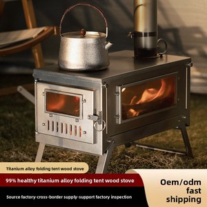 Réchaud de camping portable en titane pur à structure divisée pour extérieur, cuisson au charbon et chauffage d'<span class=keywords><strong>eau</strong></span> - Product Image 4