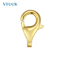Accessoires de fabrication de bijoux fins de qualité supérieure VFOOK Findings, fermoir à ressort en laiton plaqué or 14 carats pour collier femme