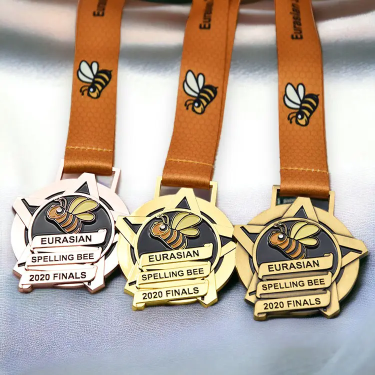 Fabricant Concevez votre propre médaille personnalisée Médaille en alliage de zinc Or Argent Bronze Métal Prix Marathon Sports Médaille avec ruban