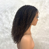 Perruques Lace Front Afro Bouclées en Cheveux Humains, Couleur Ombrée, Dentelle HD, Couleur 1b/4 Ombrée Marron, Perruque Frontale 13x4 Sans Colle, Vente en Gros