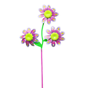 Juguete de molino de viento Sufatoy, 6 ruedas, 3 ruedas giratorias, decoración de jardín de flores para niños, juegos al aire libre - Product Image 5
