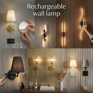 Classic Nordic Wireless Indoor for Home Decor Remote Control Led <strong>Battery</strong> Operated Mounted Sconce Light Rechargeable <strong>Wall</strong> <strong>Lamp</strong> - Product Image 2