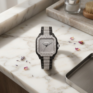 Luxury Quartz Diamond <b>Watch</b> for <b>Men</b> with Glass Dial 20mm Stainless Steel Band Fashion Customizable <b>Wrist</b> <b>Watch</b> - Product Image 1