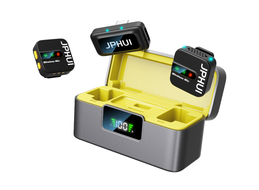 Jaune citron noir (2 microphones + 1 récepteur)