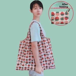 <span class=keywords><strong>Sac</strong></span> de courses pliable coréen exportable, écologique, grande capacité, tendance, facile à ranger et portable - Product Image 1