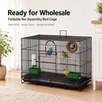 Cage d'élevage personnalisée en gros, pliable, portable, de luxe, avec espacement de 1 cm, grande cage à oiseaux en fil de fer métallique pour l'élevage des perroquets