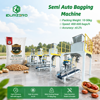 Machine d'emballage semi-automatique à bouche ouverte pour cacahuètes brutes, avec pesage, remplissage et couture, précision ±0,2%, capacité 10-50 kg