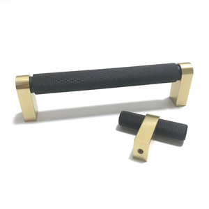 Mỹ Châu Âu phong cách Bắc Âu tối giản knurling Knurled Đen + Vàng Màu kéo xử lý Tủ ngăn kéo tủ quần áo tủ tủ quần áo núm - Product Image 4