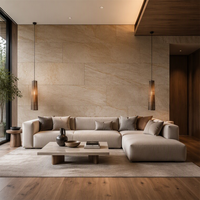 Panneaux muraux en pierre SPC Sandstone résistants aux taches, aspect béton brut, panneau de 5 mm, 1220x2440