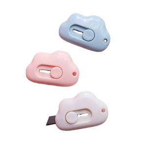 Adorable Tiny Cloud Retractable <strong>Paper</strong> <strong>Cutter</strong> Plastic Box <strong>Cutters</strong> Letter Opener For Key Chain Pocket Bag DIY Projects For Gift - Product Image 1