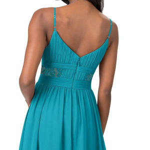 Abito estivo traspirante personalizzato con scollo a v senza maniche pieghettato a-line Split Maxi Dress da donna elegante pieghettato da sera l <span class=keywords><strong>Dre</strong></span> - Product Image 5