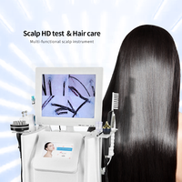 CryoHydro Soin Nettoyant Cutané Trichoscope Analyse Cheveux et Cuir Chevelu 8 en 1 Analyseur de Cuir Chevelu 50X 200X Croissance Capillaire Massage Cuir Chevelu