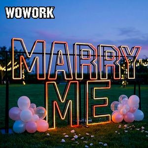 WOWORK 2026 - <span class=keywords><strong>Letras</strong></span> y Números Gigantes Plegables con Marco RGB de Neón para Decoración de Fiestas y Eventos - Product Image 3
