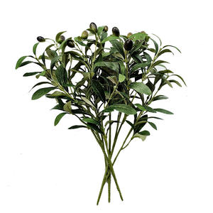 6 أغصان زيتون صناعية بالجملة لتنسيق الزهور في حفلات الزفاف والمنازل، نباتات اصطناعية بأفرع زيتون وثمار - Product Image 1