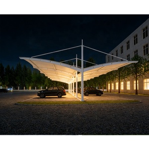 Fabricant de carports en acier galvanisé, structure en membrane PVDF, abri de stationnement extérieur personnalisé, abri de stationnement imperméable - Product Image 6