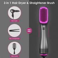 Brosse à cheveux ionique à air chaud 1200W, brosse sèche-cheveux en céramique, 3 températures, 2 vitesses, séchage rapide pour salon et maison