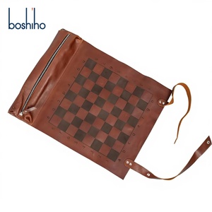 กระดานหมากรุกหนังพับได้แบบพกพา กระดานแบ็คแกมมอนแบบม้วนได้สำหรับการเดินทางระหว่างประเทศ เกมเพื่อการศึกษาและพักผ่อนสไตล์เรโทร - Product Image 1