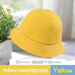 Chapeau de pêcheur jaune unisexe pour enfants de 2 à 10 ans - Absorbant la transpiration, respirant, prêt pour les voyages et le cyclisme avec fermeture à cordon - Product Image 4