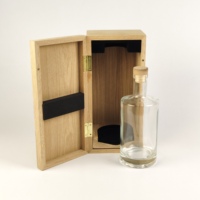 Boîte à vin en bois de chêne naturel avec doublure EVA, logo personnalisé, charnière dorée, boîte pour une seule bouteille de vin, pour collection de whisky et cadeau de fête haut de gamme