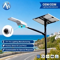 Lampadaires Solaires Intégrés à Haute Luminosité avec Caméra de Surveillance, 100W 150W 200W et Télécommande