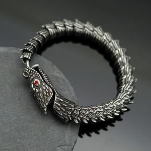 Nueva Pulsera de Dragón Masculina, Estilo Retro Imponente, Tendencia Masculina, Pulsera de Quilla, Estilo Frío y Sofisticado, Pulsera de Cabeza de Serpiente con Estilo Nacional - Product Image 3