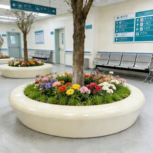 Maceta Circular para Árboles Y840, de Fibra de Vidrio, Lujosa, Duradera, Impermeable, para Exteriores, Maceta Grande para Árboles, Maceta para Flores, para Centros Comerciales y Hospitales - Product Image 3