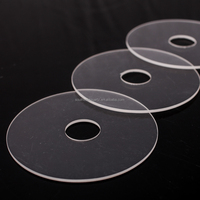 Disque en verre de quartz avec trou central, poli, transparent, rond, pour usage industriel optique et semi-conducteur