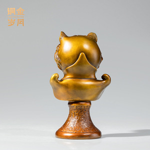 Copper And <b>Gold</b> Years Tiger Head Brass Ornament Handmade Artistic Living Room Decor <b>Statue</b> - Product Image 5
