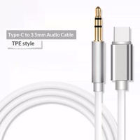 Câble audio USB-C vers AUX de voiture avec gaine en nylon, longueur 1 mètre, Type C vers 3,5 mm pour ordinateur portable, téléphone portable, tablette, lecture de musique