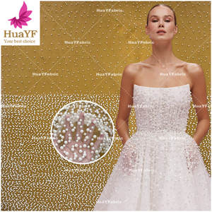 Hy1796 Pháp Trắng Chất Lượng Cao Ngọc Trai Chỉ Đính Cườm Ren Đám Cưới Váy Cưới Độ Màu Mật Độ Hiệu ứng Bán Buôn Châu Phi - Product Image 1