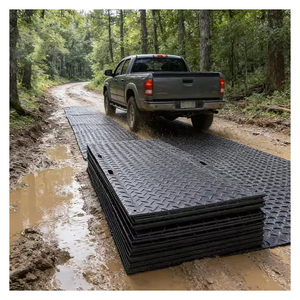 Tapis de protection du sol en HDPE à surface antidérapante, tapis portables pour boue avec poignées pour excavatrices, camions et équipements lourds - Product Image 6