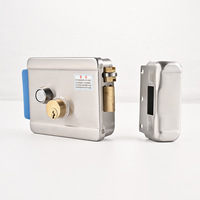 Serrure électrique 12V DC en acier inoxydable avec double cylindre pour système de contrôle d'accès vidéo interphone de sécurité domestique