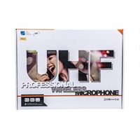 Système de microphone sans fil UHF IR professionnel longue portée R-0325A avec micros portatifs semi-métalliques 2 canaux pour conférence/église
