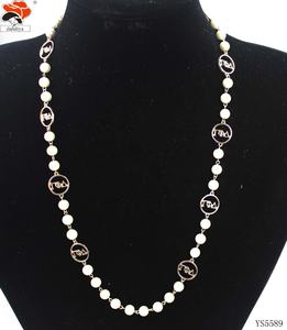 감마 파이 델타 그리스 여학생 클럽 클럽 맞춤 수제 유리 진주 목걸이 다이아몬드 합금 보석 - Product Image 1