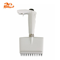 Micropipette électronique numérique multicanal en plastique AELAB haute précision, volume réglable 0,2-300 µl, 8/12 canaux