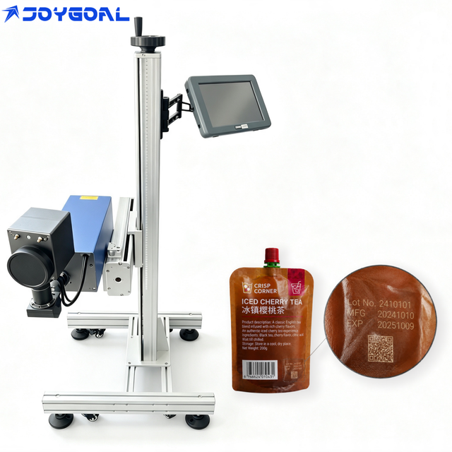 Flying Laser Marking Machine for Food Packaging Date and Lot Number Marking Automatic Co2 Laser Date Coding Machine