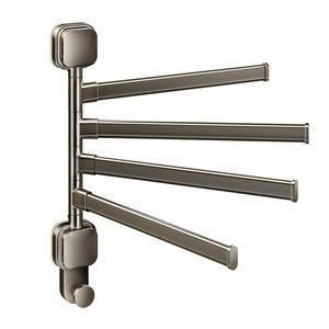 Porte-serviettes mural pliable à ventouse Blue Vine, 4 barres, sans perçage, pour salle de bain - Product Image 2