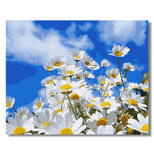 Arte de la pared flor pintura al óleo <span class=keywords><strong>por</strong></span> números Diy flores silvestres blancas decoración de jardín <span class=keywords><strong>cuadros</strong></span> <span class=keywords><strong>para</strong></span> la decoración del hogar foto - Product Image 2