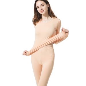 Ropa Interior Térmica Clásica para <span class=keywords><strong>Mujer</strong></span>, Transpirable, Ecológica, Camiseta de Manga Larga y Pantalones Largos con Cintura Elástica - Product Image 1