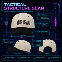Gorra de Béisbol Personalizada con Logotipo en Placa Metálica, Bordado, Estructurada, de 6 Paneles, Dos Tonos, Cierre a Presión, Venta al Por Mayor, Marca Propia