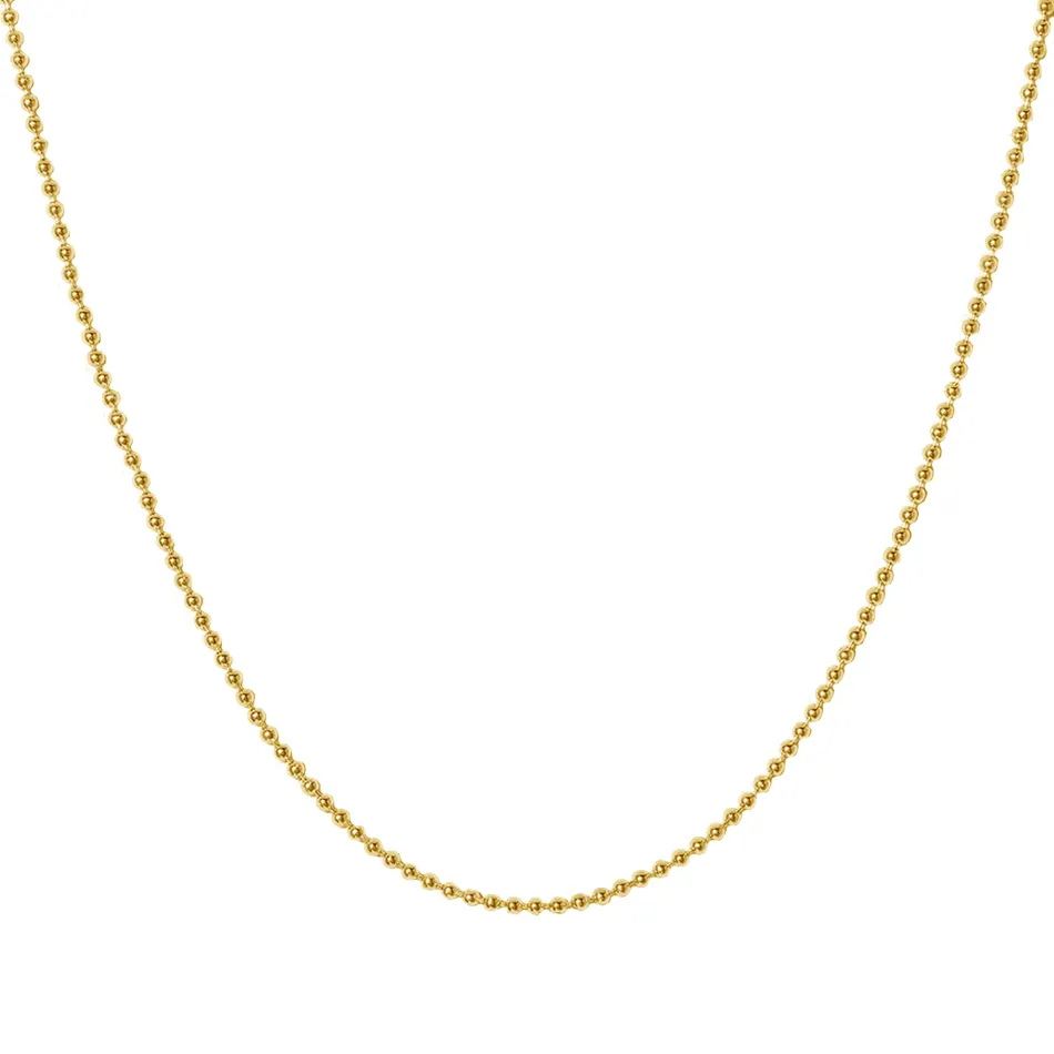 925 sterling silver jewelry wholesale gold vermeil ball slim chain necklace for women