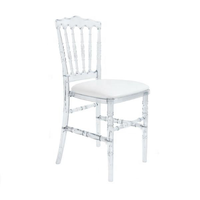 Chaise Napoléon empilable en plastique transparent de qualité supérieure, moderne, pour hôtel, mariage, restaurant, banquet, extérieur, appartement, villa